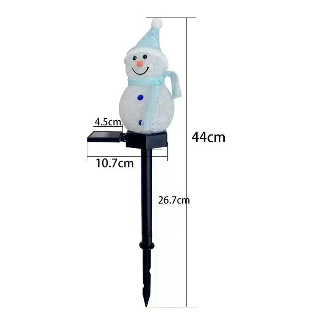 🔥 Solar Christmas Snowman Ground Plug Lamp Non-Rechargeable Outdoor Indoor Villa Lawn Garden Decoration