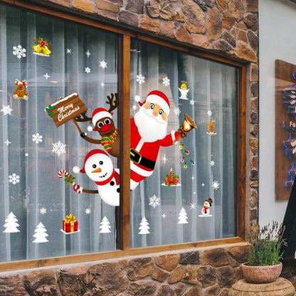 🔥 Christmas Window Sticker Merry Christmas Decorations For Home Ornament Xmas Navidad Natal Gifts