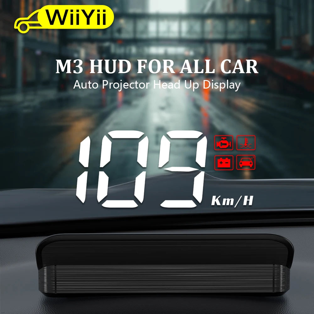 🔥 M3 HUD Display Obd2 Trip Computer Speed Projector Obd2 Auto Top Calculator Fuel Mileage Alarm Alarm Car Accessories