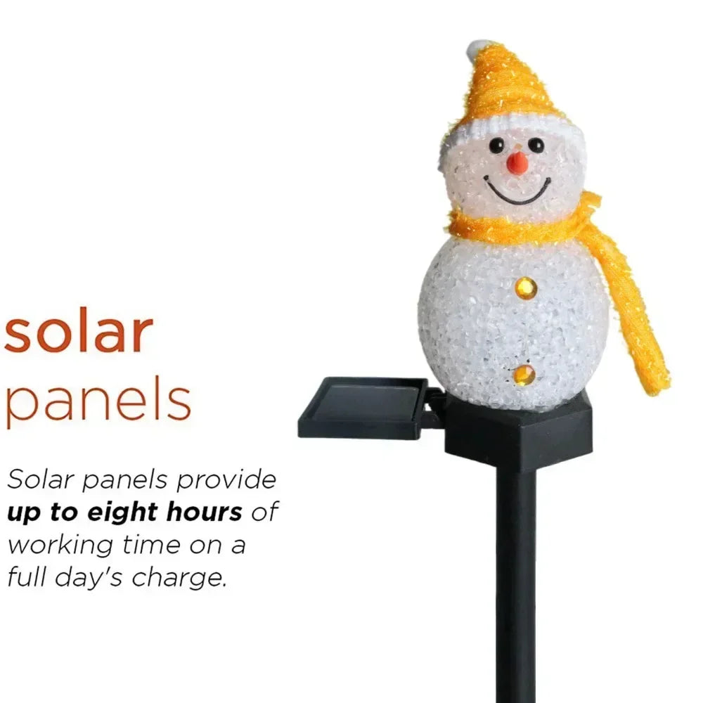 🔥 Solar Christmas Snowman Ground Plug Lamp Non-Rechargeable Outdoor Indoor Villa Lawn Garden Decoration