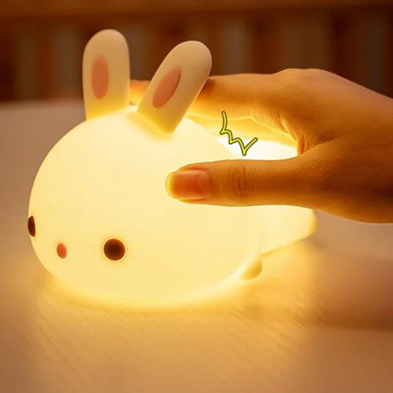 🔥 Touch Sensor RGB LED Rabbit Night Light 16 Colors