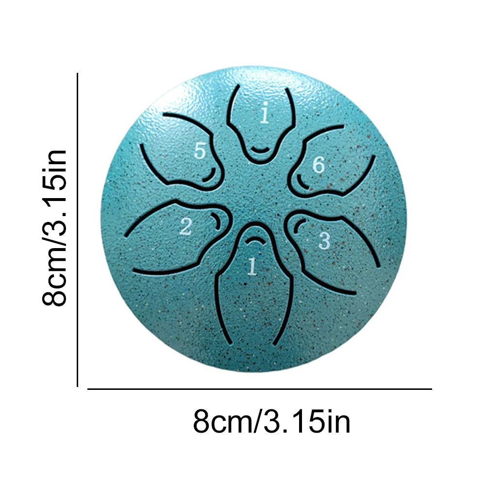 🔥 Steel Tongue Drum Portable Rain Drum Hand Pan Drum Percussion Musical Instruments 3 Inch 6 Notes For Yoga Meditation Musical Toy