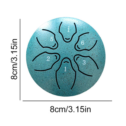 🔥 Steel Tongue Drum Portable Rain Drum Hand Pan Drum Percussion Musical Instruments 3 Inch 6 Notes For Yoga Meditation Musical Toy