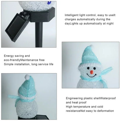 🔥 Solar Christmas Snowman Ground Plug Lamp Non-Rechargeable Outdoor Indoor Villa Lawn Garden Decoration