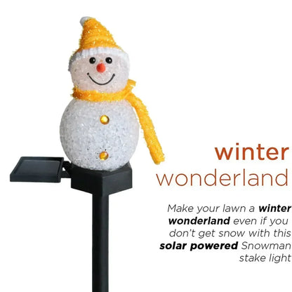 🔥 Solar Christmas Snowman Ground Plug Lamp Non-Rechargeable Outdoor Indoor Villa Lawn Garden Decoration