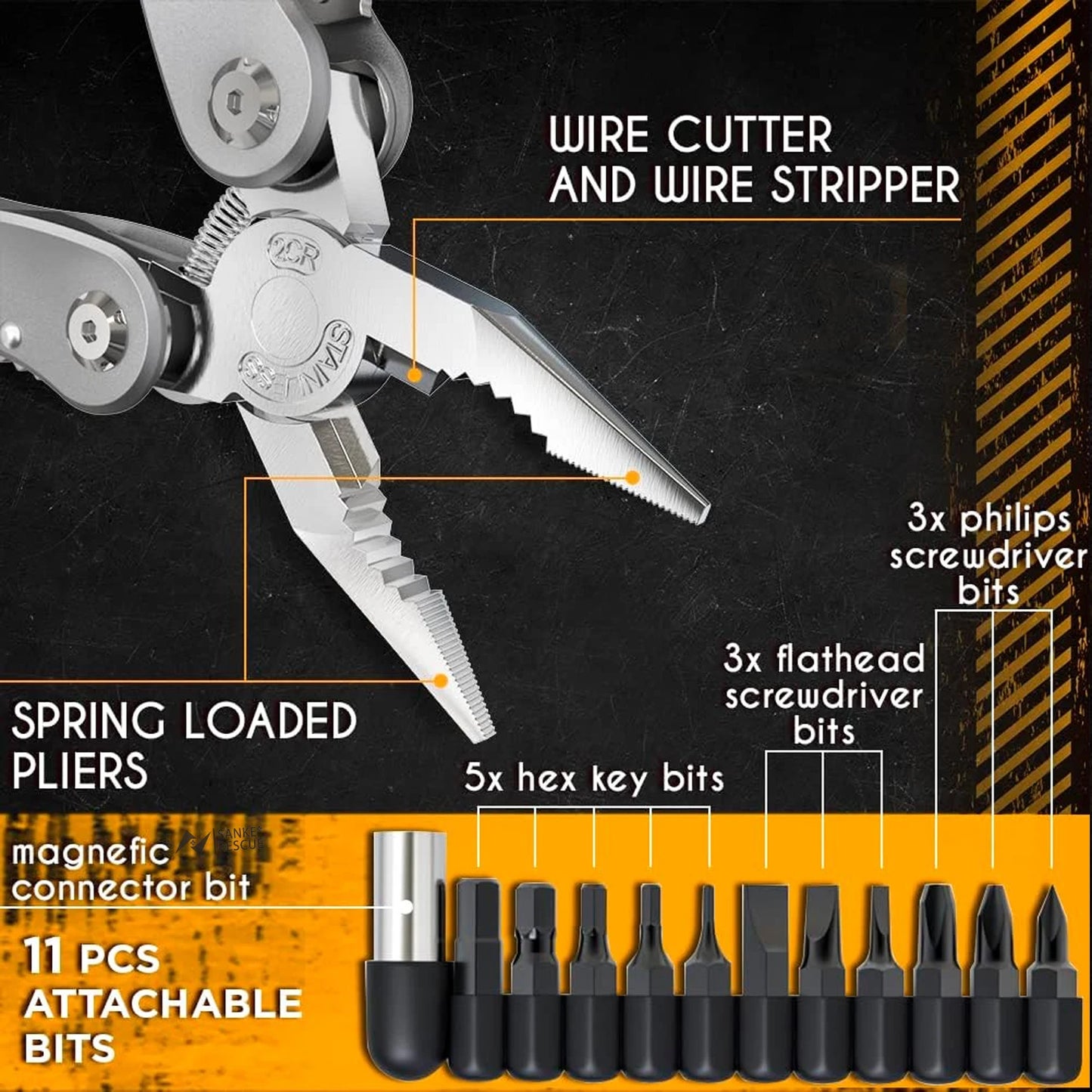 🔥 24in1 Portable Pocket Multitool Stainless Steel Pliers Knife Screwdriver Outdoor