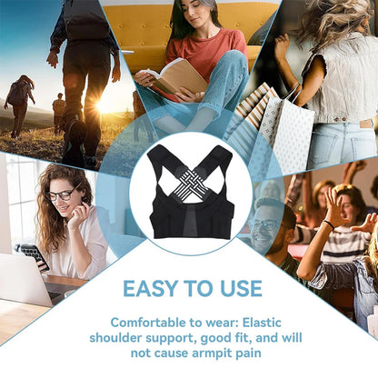 🔥 Back Posture Corrector Brace for Women Breathable Back Posture Corrector Adjustable Back Shoulder Support Belt for Student Kid