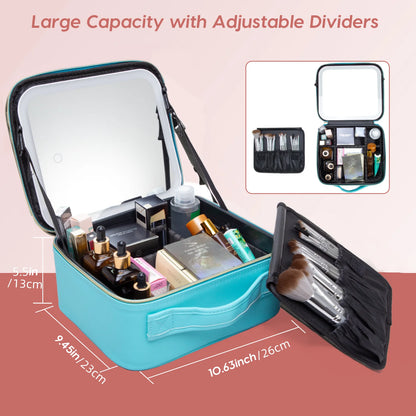 🔥 Makeup Train Case LED Mirror Cosmetic