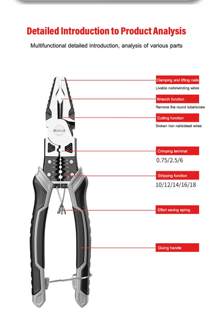 🔥 Multifunctional Universal Diagonal Pliers Hardware Wire Cutters Professional Electrician Anti Slip Durable Repair Tools