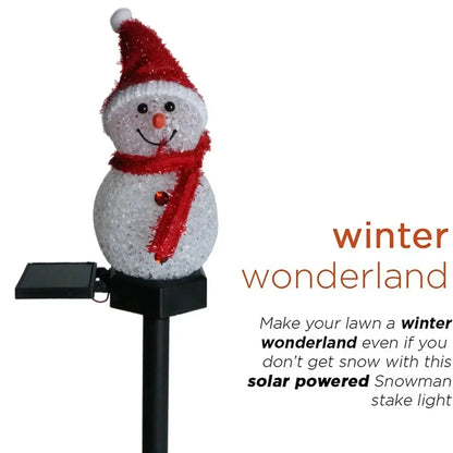 🔥 Solar Christmas Snowman Ground Plug Lamp Non-Rechargeable Outdoor Indoor Villa Lawn Garden Decoration