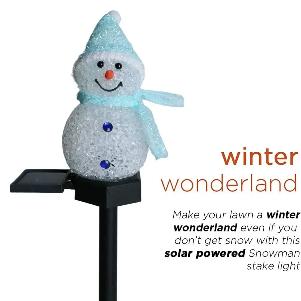 🔥 Solar Christmas Snowman Ground Plug Lamp Non-Rechargeable Outdoor Indoor Villa Lawn Garden Decoration