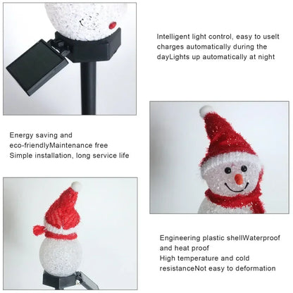 🔥 Solar Christmas Snowman Ground Plug Lamp Non-Rechargeable Outdoor Indoor Villa Lawn Garden Decoration