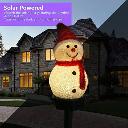 🔥 Solar Christmas Snowman Ground Plug Lamp Non-Rechargeable Outdoor Indoor Villa Lawn Garden Decoration