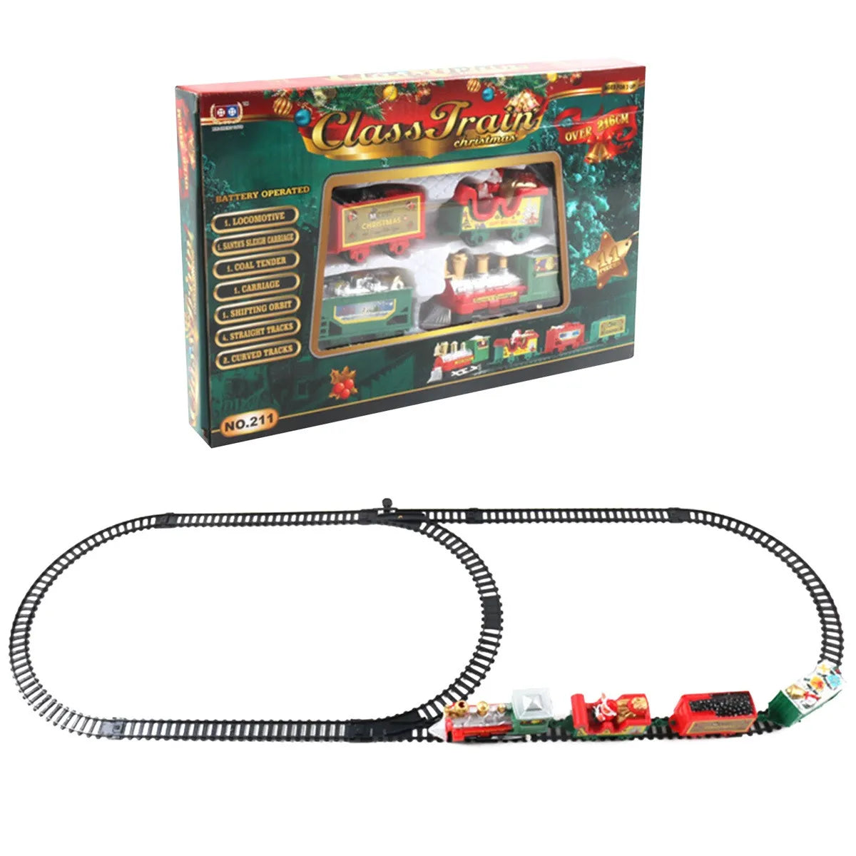 🔥 Christmas Realistic Electric Train Set Safe For Kids Gift & Party Home Xmas Tree Decoration