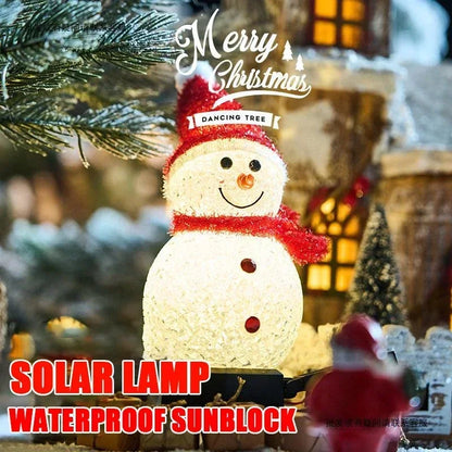 🔥 Solar Christmas Snowman Ground Plug Lamp Non-Rechargeable Outdoor Indoor Villa Lawn Garden Decoration