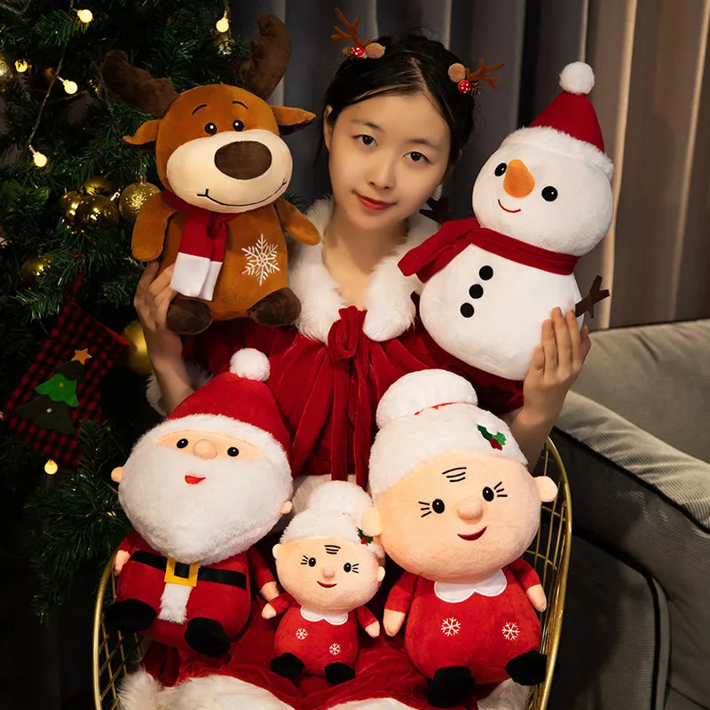 🔥 23-50CM Cute Santa Claus Snowman Elk Granny Plush Toys Christmas Decor Dolls Stuffed Soft for Baby Kids Gift