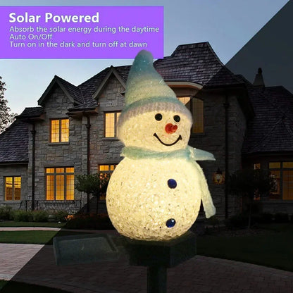 🔥 Solar Christmas Snowman Ground Plug Lamp Non-Rechargeable Outdoor Indoor Villa Lawn Garden Decoration