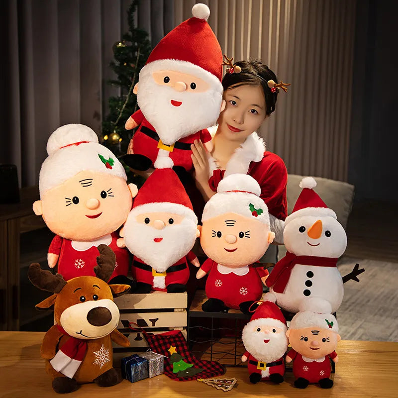 🔥 23-50CM Cute Santa Claus Snowman Elk Granny Plush Toys Christmas Decor Dolls Stuffed Soft for Baby Kids Gift