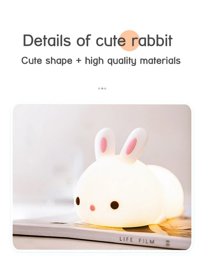 🔥 Touch Sensor RGB LED Rabbit Night Light 16 Colors