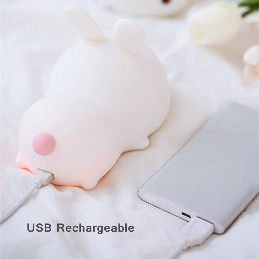 🔥 Touch Sensor RGB LED Rabbit Night Light 16 Colors