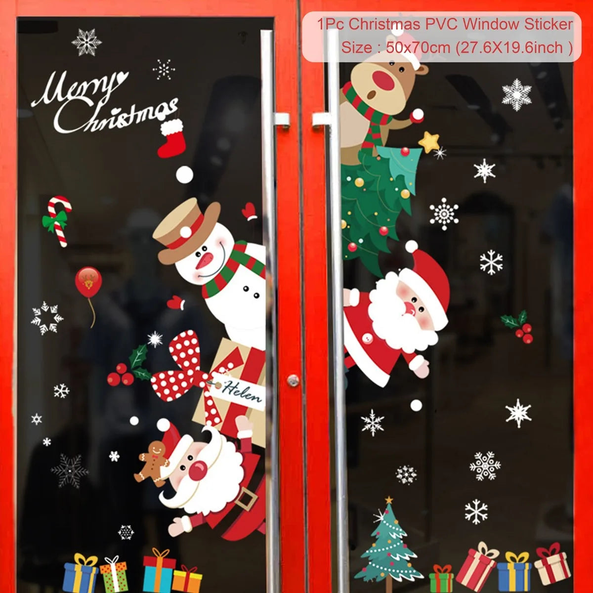 🔥 Christmas Window Sticker Merry Christmas Decorations For Home Ornament Xmas Navidad Natal Gifts