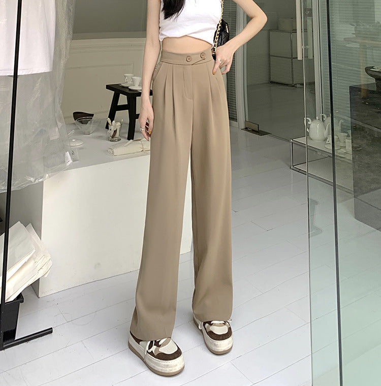 Women's New High Waist Loose Drape Suit Wide Leg Pants