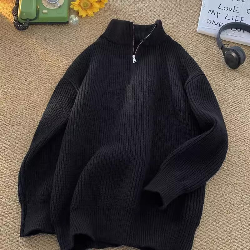 Men's Half Zip Turtleneck Knitting Sweater