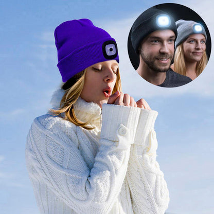 LED Knit Hat Button Cell Type Knitted Hat With Light Glowing