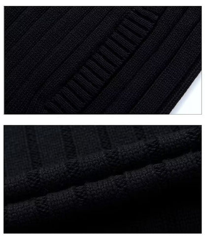 Zipper Outerwear Sweater Coat For Men Fleece-lined Thickened Winter