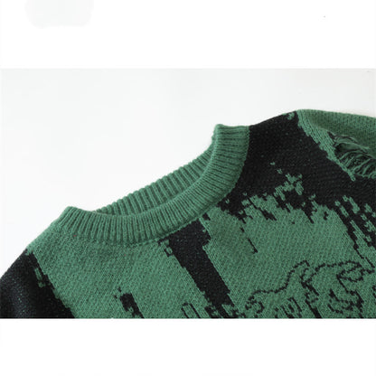 Collision Knitted Crochet Men's And Women's Loose Casual Sweater