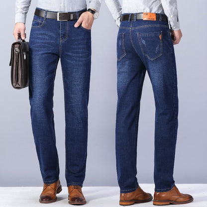 Loose Straight Casual Work Stretch Jeans For Men