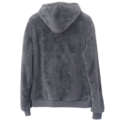 Double-sided Velvet Hooded Sweater Men's Plush Sweatshirt With Pockets