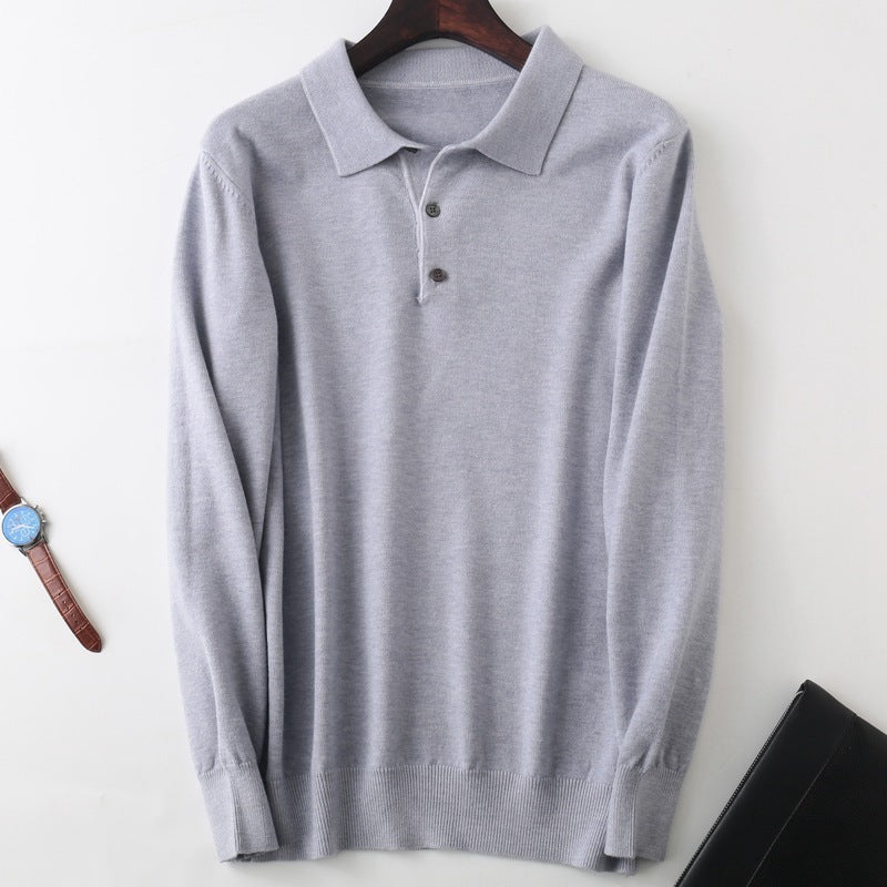 Knitted Sweater Men's Clothing Polo Collar Pullover