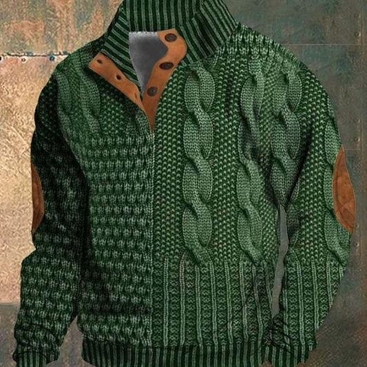 Men's Four-button Long-sleeved Sweater