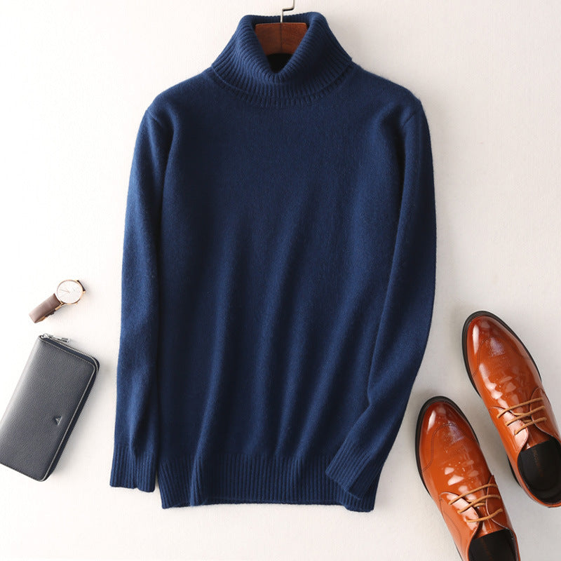 Men Autumn Winter High Neck Cashmere Sweater