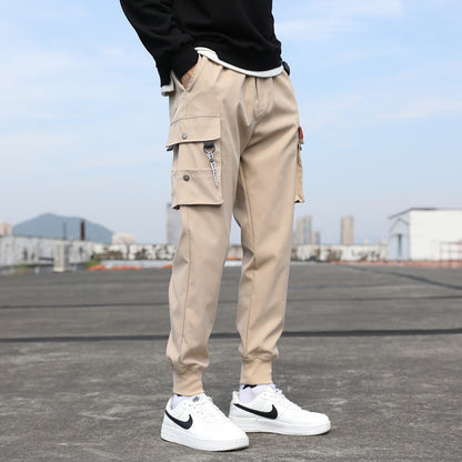 Men's Hong Kong Style Casual Ankle Banded Pants Sports