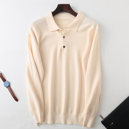 Knitted Sweater Men's Clothing Polo Collar Pullover