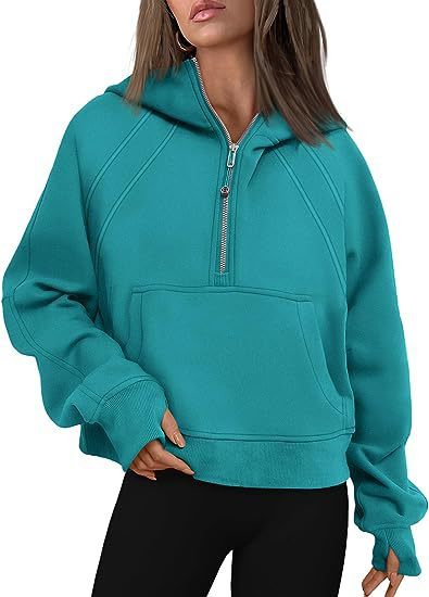 Zipper Hoodies Sweatshirts With Pocket Loose Sport Tops Long Sleeve Pullover Sweaters Winter Fall Outfits Women Clothing